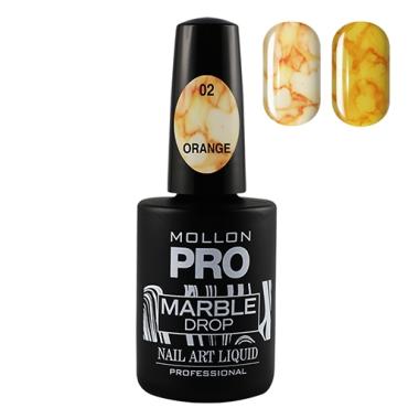 Marble Drop 02 Orange - Marmor nail art